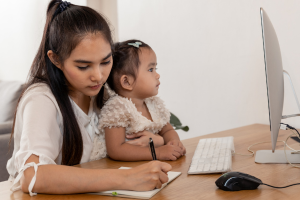 parent nursing their baby