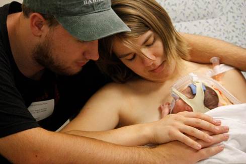 Mom, Dad and Preemie Baby