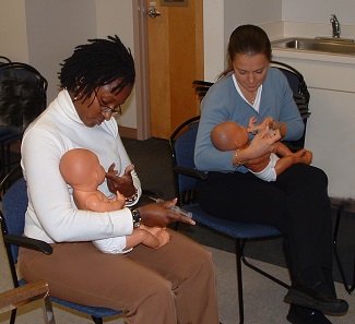 Students working on clinical skills